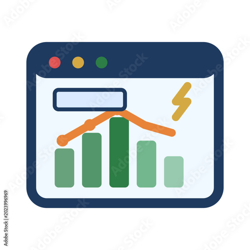 Принти на полотні Home Energy Dashboard Monitor with Bar Chart Icon