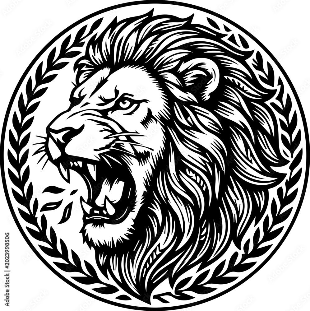 Obraz premium lion head silhouette