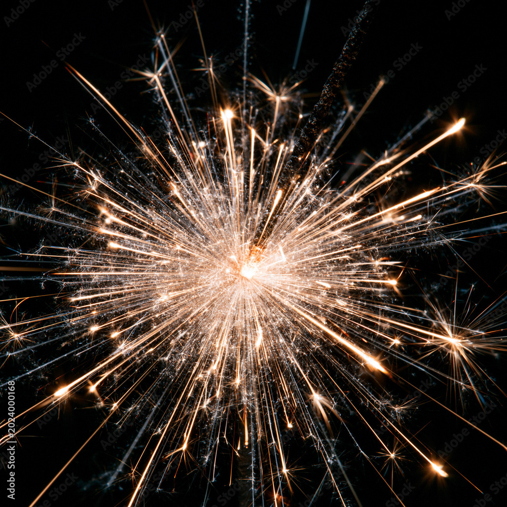 Obraz premium Celebratory Sparkler Magic: Vibrant Firework Celebration in the Night