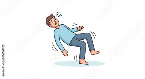 Fotografie Man Falling Down, Dizzy, Unconscious, Accident, Danger