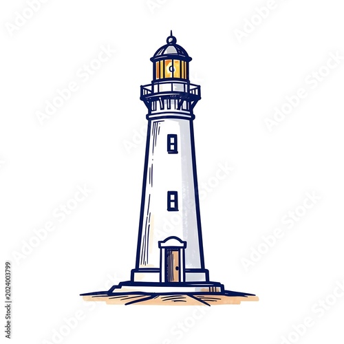 lighthouse on white background