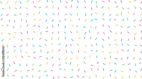 Photos A delightful array of diverse multicolored confectionery sprinkles covers a clea