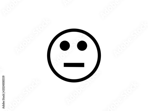 Fotografie Neutral face emoji icon representing indifference and expressionlessness