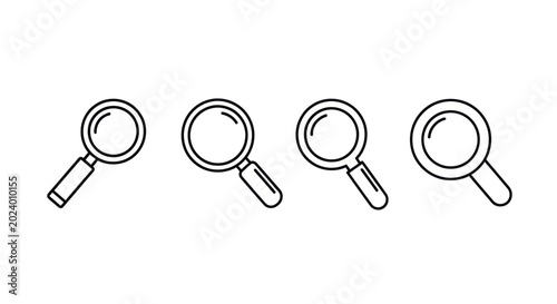 Bild auf Leinwand Magnifying glass icons set