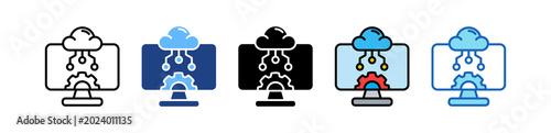 Fotografie Cloud Computing multiple icon
