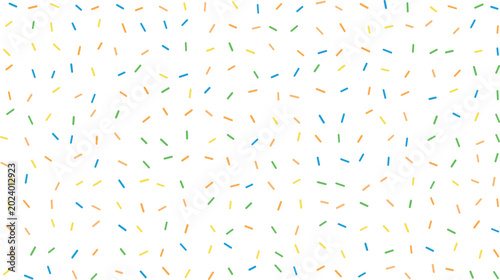 Foto Cheerful assortment of colorful sprinkle dashes covering a pristine white surfac