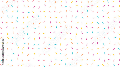 Cuadro en lienzo White background filled with small, colorful candy sprinkles in various orientat