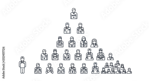 Medical team pyramid icon illustration