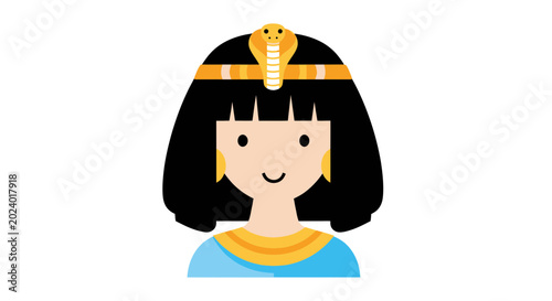 Cleopatra Egyptian Queen Illustration - Ancient Royalty and History Icon