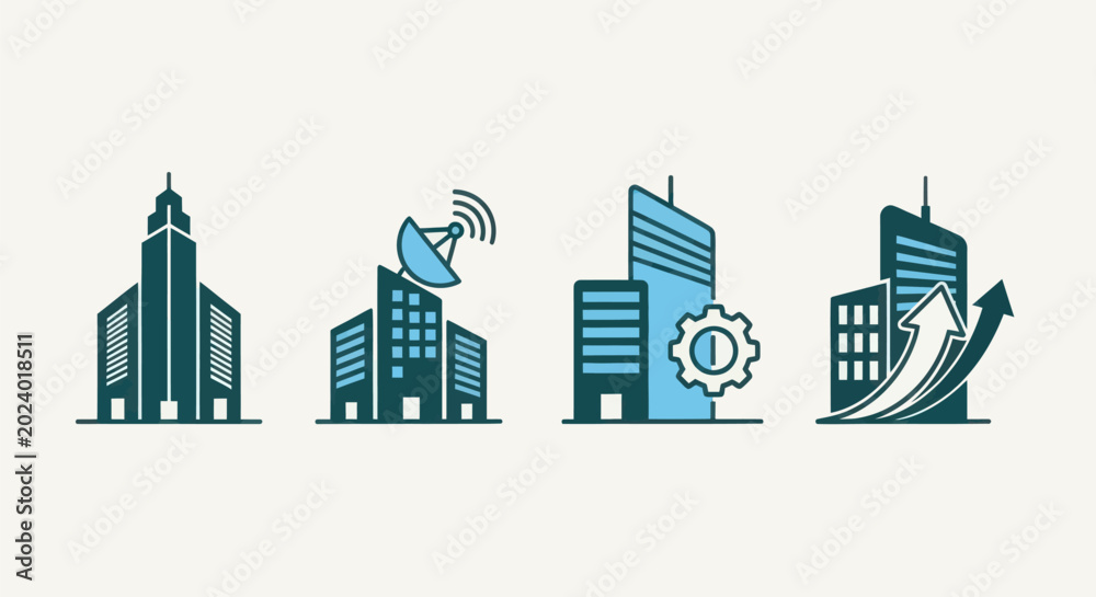 Fototapeta premium Modern city buildings illustration