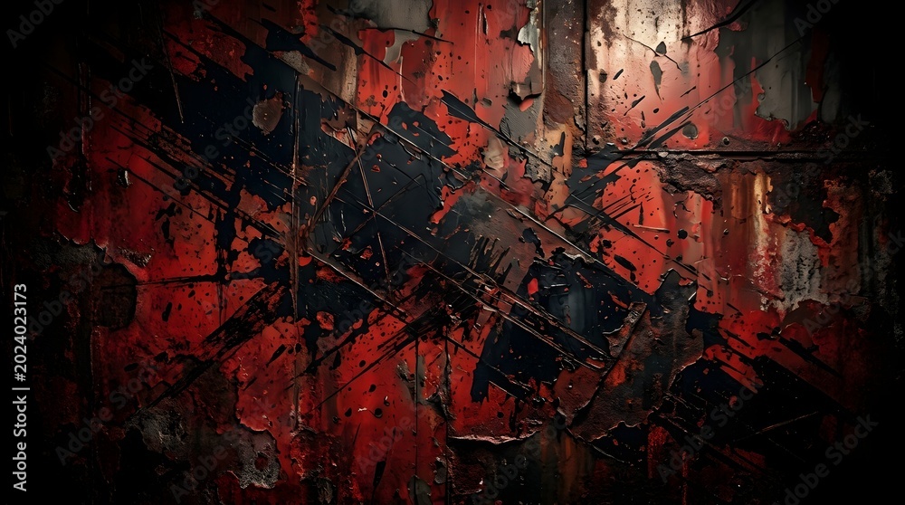 Fototapeta premium A dark and moody abstract artwork with red and black colors