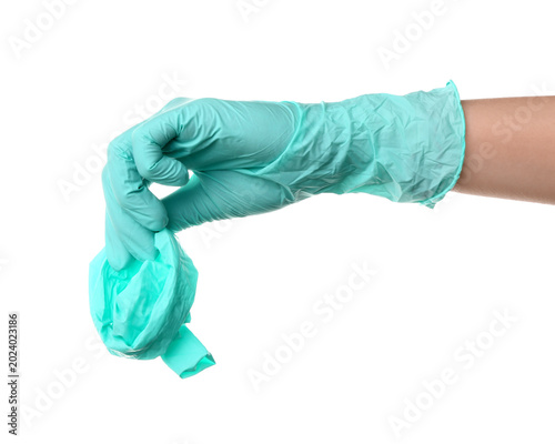 Female hand with used medic...