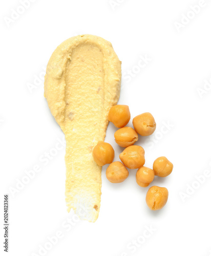 Smear of delicious hummus w...