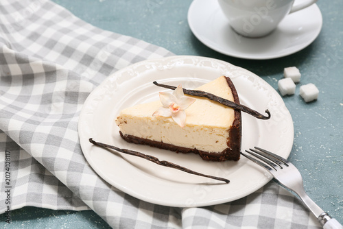 Plate with piece of sweet v...