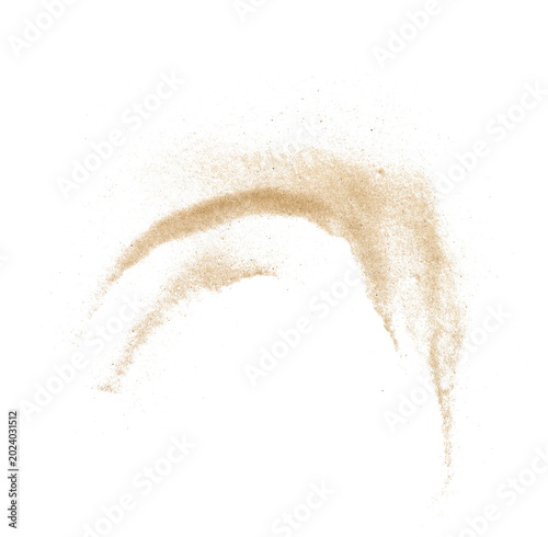 Whirl of beach sand on whit...