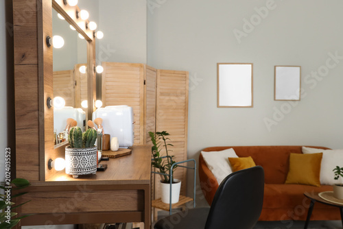 Interior of makeup room wit...