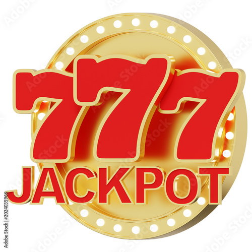 Red Triple Seven Jackpot Gold Circle Marquee Board Sign Side View