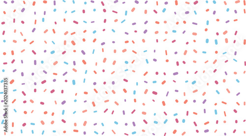 Colorful confetti scatter pattern on white background festive celebration design