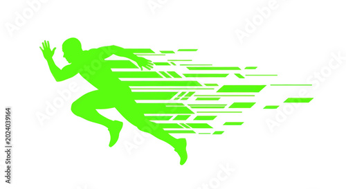 Obraz na plátně Runner Silhouette with Speed Lines