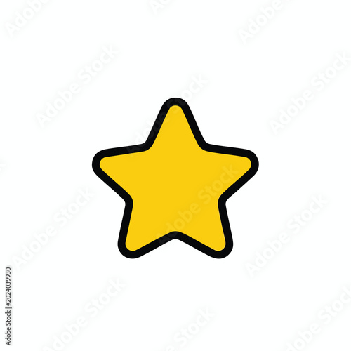 Simple yellow five pointed star icon with thick black outline.