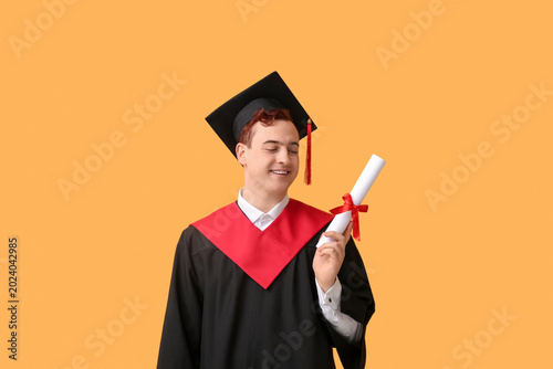 Male graduating student wit...