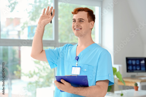 Male medical student with c...