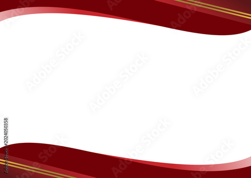 elegant red border wave golden line certificate frame design