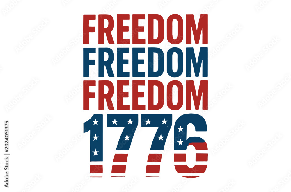 Obraz premium Patriotic design featuring the word freedom and the year 1776