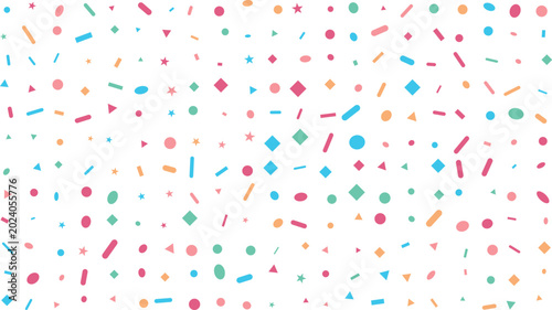 Colorful confetti scatter pattern pastel tones celebration background