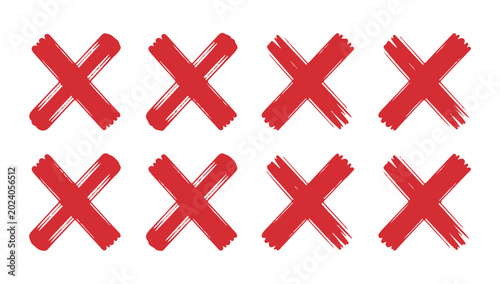 Tableau sur toile Hand drawn red cross marks for cancellation and rejection.