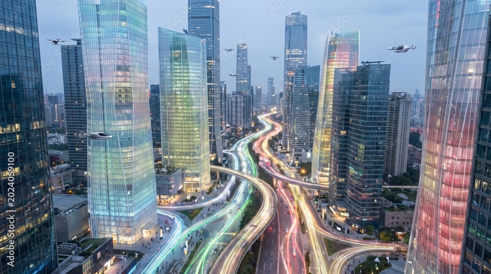 Fototapeta premium Luxury City view from top 