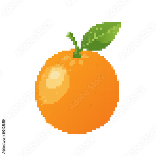 orange fruit healthy food game asset pixel art icon