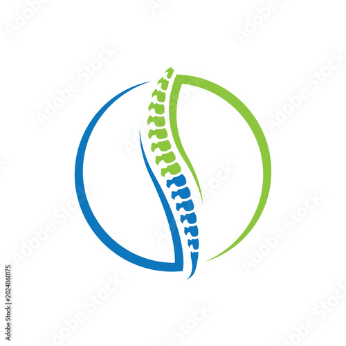 Spine diagnostics symbol logo template vector
