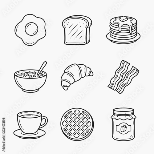 Tableau sur toile Food items for breakfast meal.