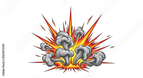 Fotografija Explosion Burst Effect with Smoke and Flames