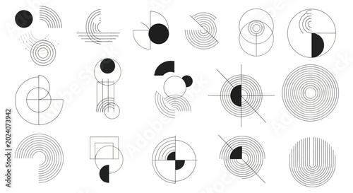 Collection of Abstract Geometric Shapes and Designs.