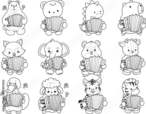 Photography Coloring pages of cute wild animals and pet. Outline of animals