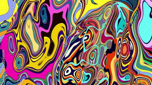 Vibrant abstract colorful fluid art with swirling patterns