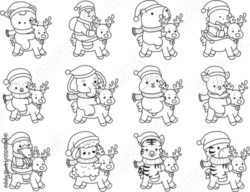Photography Coloring pages of cute wild animals and pet. Outline of animals