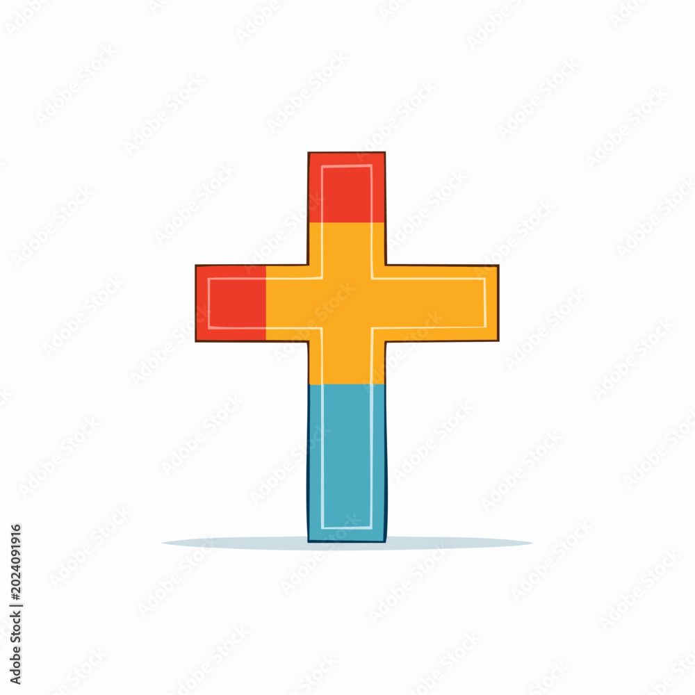 Fototapeta premium Colorful Christian Cross Symbol