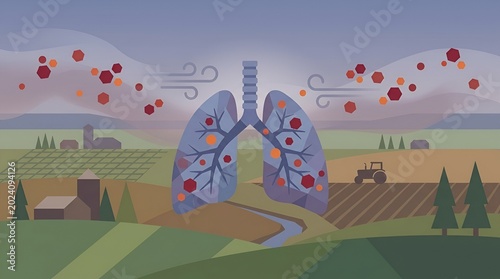 Environmental Impact of Air Pollution on Lung Health and Ecosystems in Rural Agricultural Areas