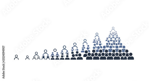 Tableau sur toile People growth chart illustration
