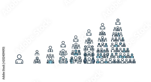 Tableau sur toile People growth chart increasing social representation