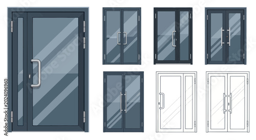 Modern Glass Doors Collection: Entrance, Office, and Commercial Entryways