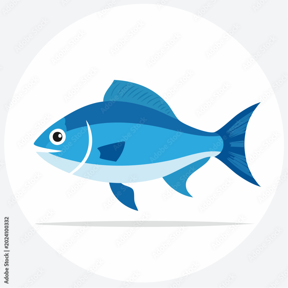 Fototapeta premium Blue Fish Illustration