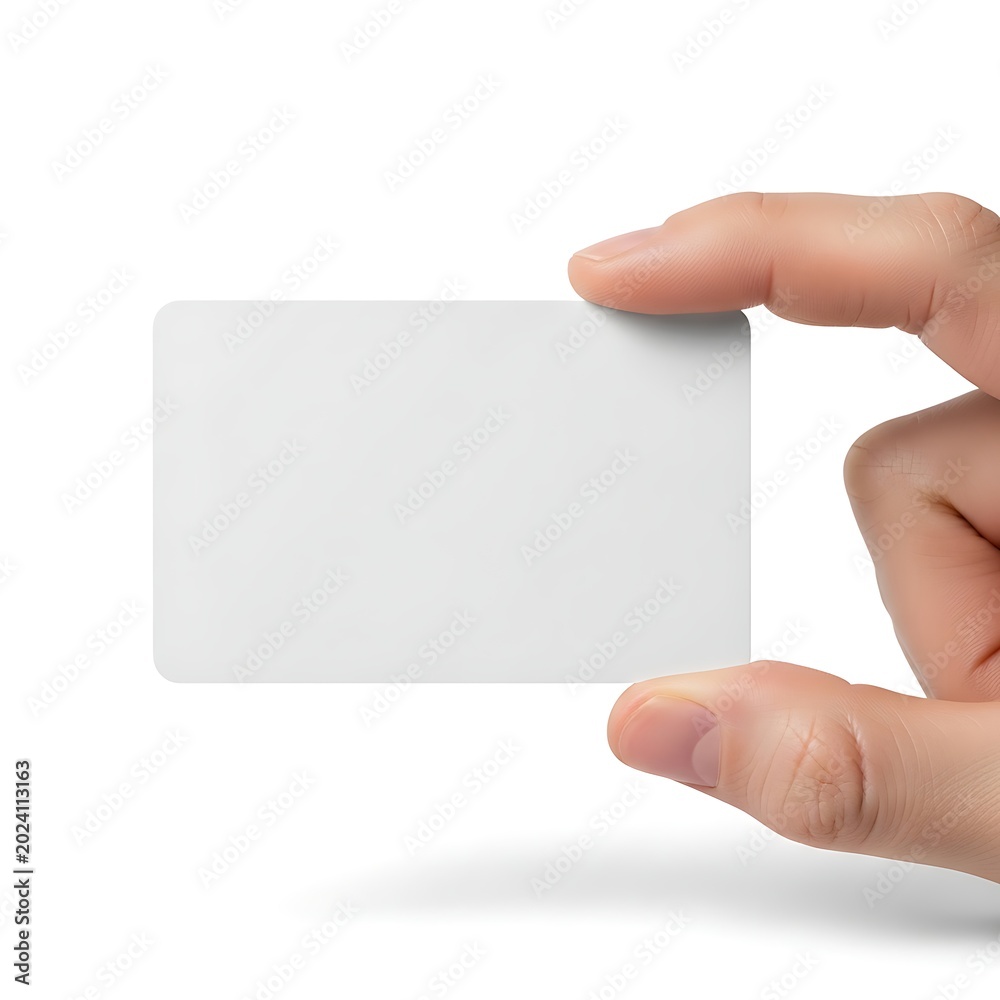 Obraz premium Hand holding a blank white business card