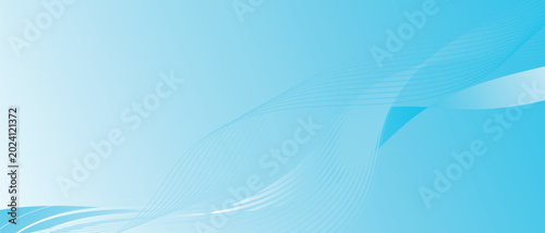 Light Blue Abstract Technology Background with Soft Wave Lines