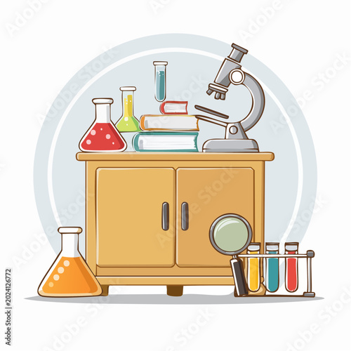 Science Laboratory Equipment Illustration