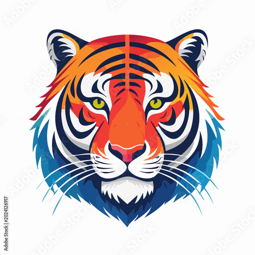 Stylized Tiger Head Illustration