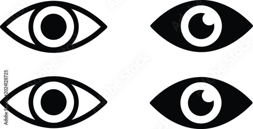фотографія Four black and white eye  eyes symbol